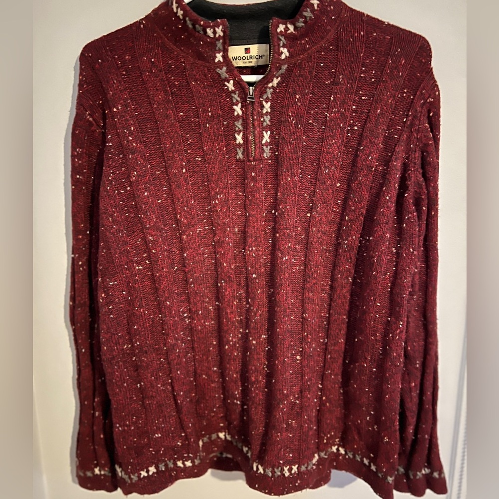 Woolrich Ruby Heather Red Knit Sweater L
